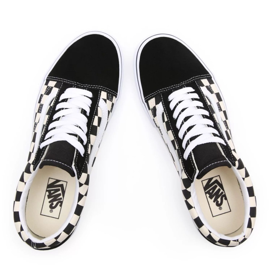 Damen VANS Classics | Primary Check Old Skool Schuhe Schwarz, Weis