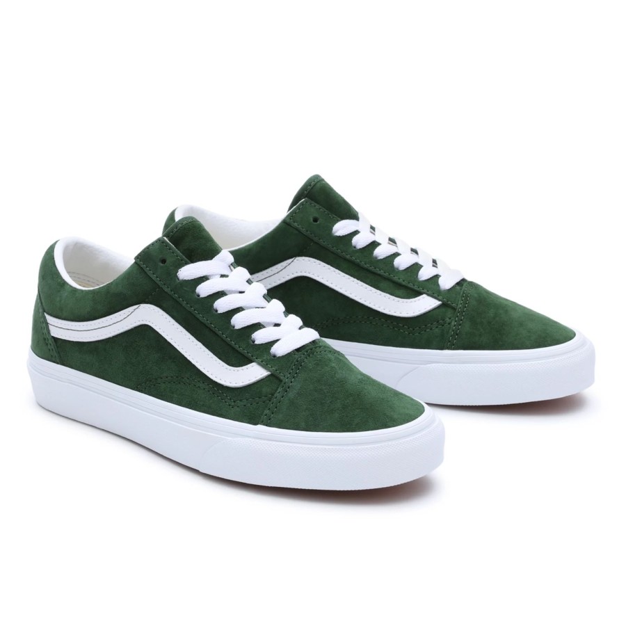 Herren VANS Low-Top-Schuhe | Old Skool Wildlederschuhe Grun