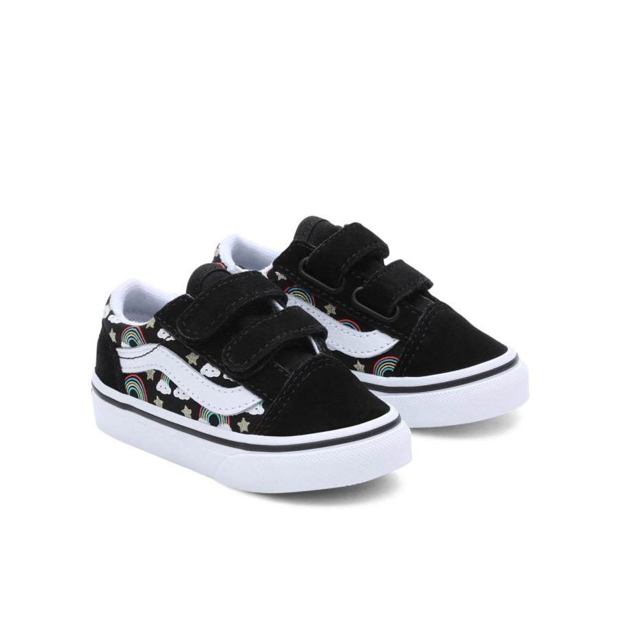 Kinder VANS Easy On, Easy Off | Kleinkinder Old Skool Schuhe Mit Klettverschluss (1-4 Jahre) Schwarz