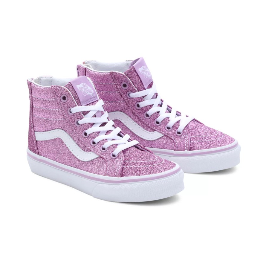 Kinder VANS Classics | Kinder Glitter Sk8-Hi Zip Schuhe (4-8 Jahre) Violett