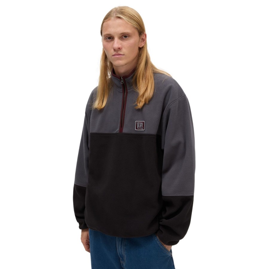 Herren VANS Kapuzenpullover & Sweatshirts | Rowan Zorilla Pullover Mit Halbem Reisverschluss Schwarz