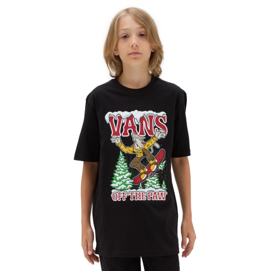 Kinder VANS Jungen-Bekleidung (8-14+) | Jungen Off The Paw T-Shirt (8-14 Jahre) Schwarz