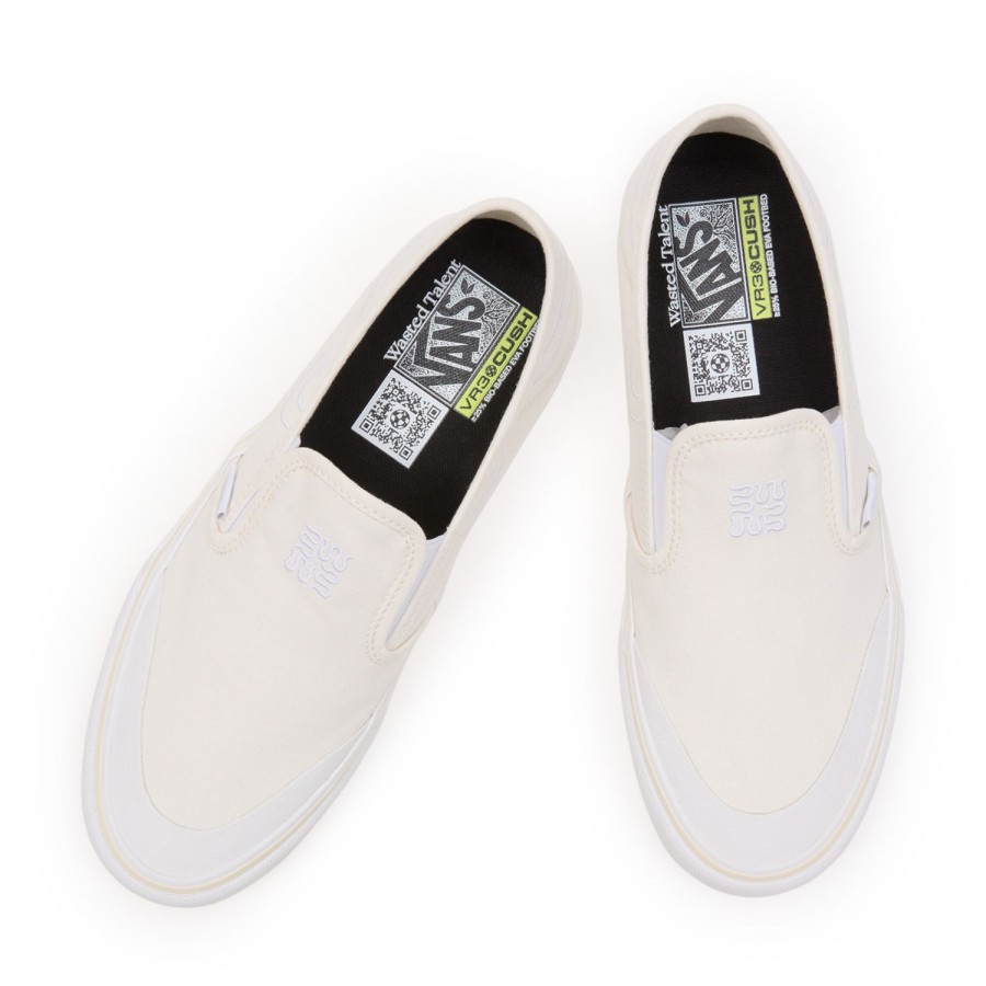 Herren VANS Slip-On-Schuhe | Vans X Wasted Talent Slip-On Vr3 Schuhe Weis