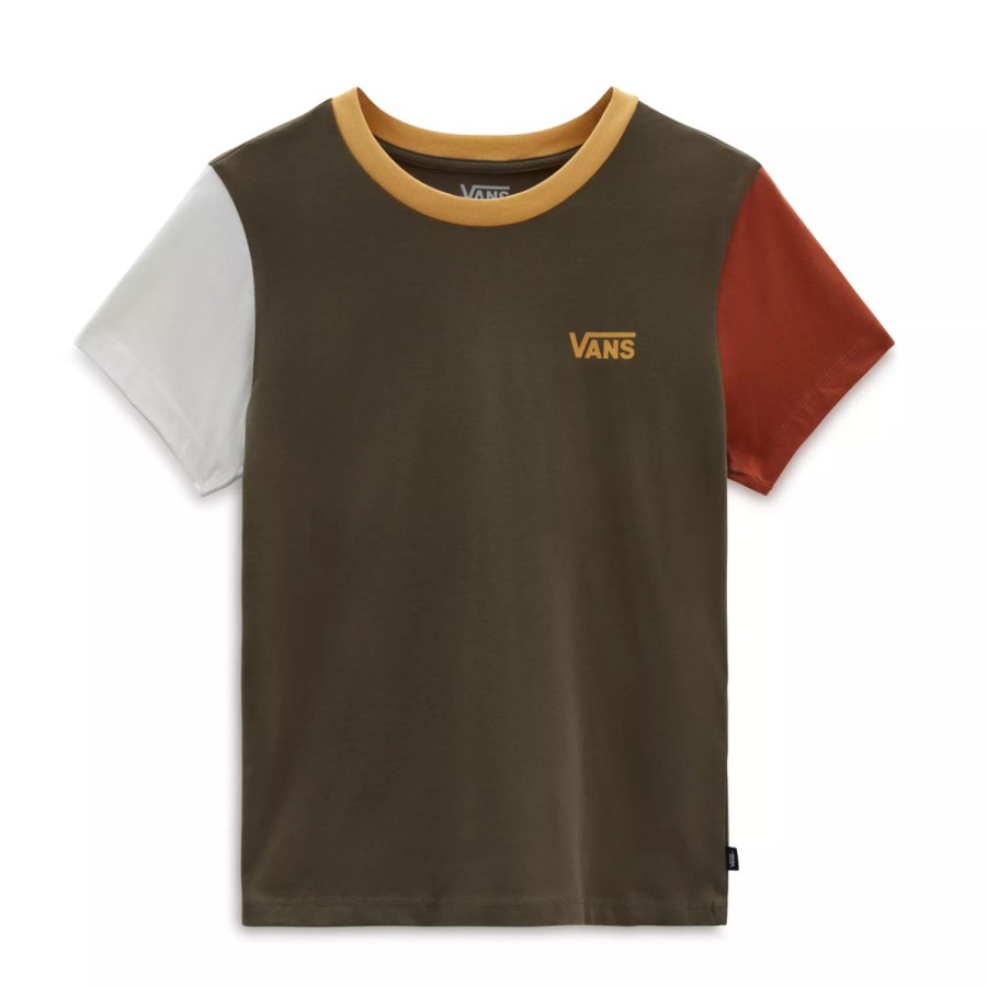 Damen VANS T-Shirts & Oberteile | Colorblock Rundhals-T-Shirt Grun