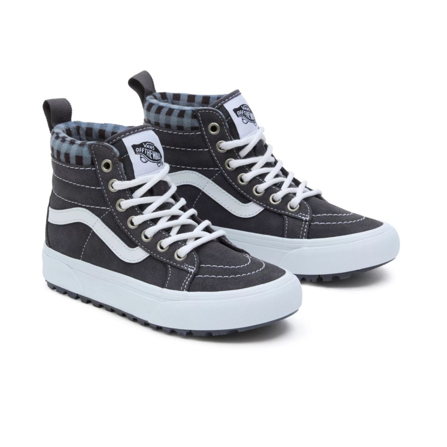 Kinder VANS Mte Schuhe | Kleine Kinder Plaid Sk8-Hi Mte-1 Schuhe (4-8 Jahre) Grau, Weis