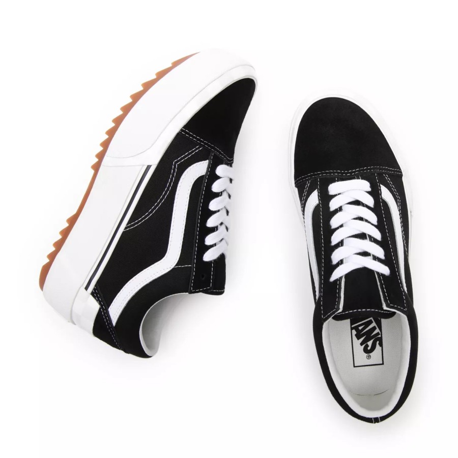 Damen VANS Plateauschuhe | Old Skool Stacked Schuhe Aus Wildleder Schwarz