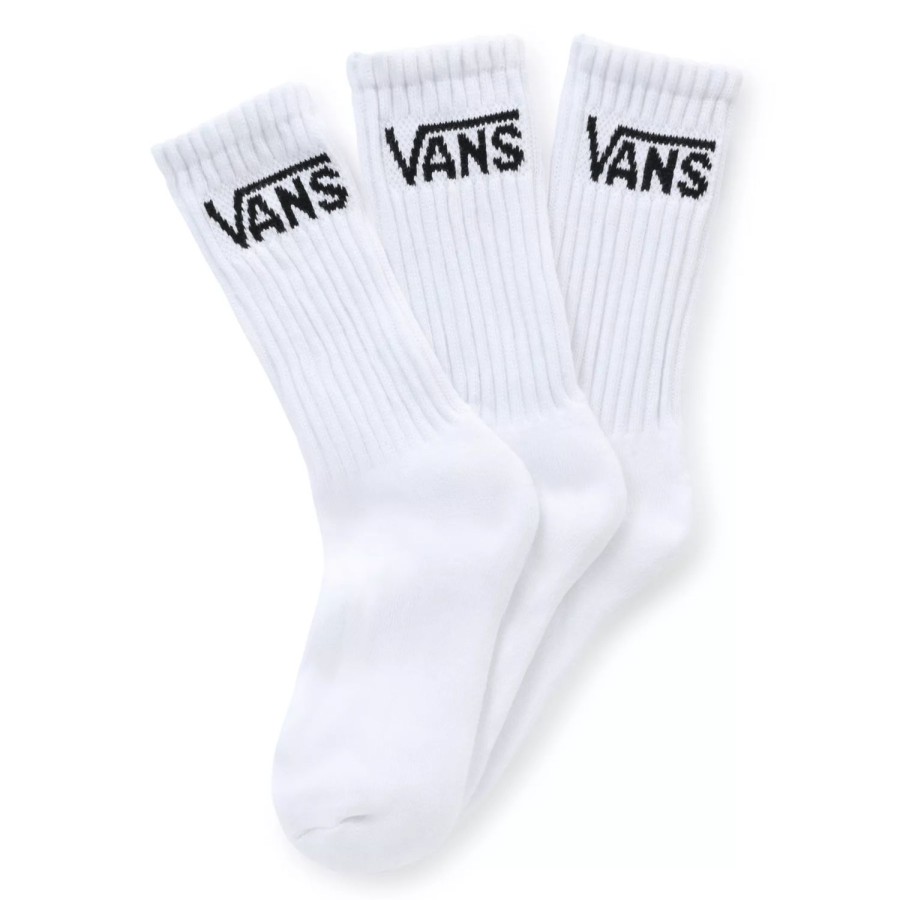 Kinder VANS Socken | Kinder Classic Crew Socken 25,6-31 (3 Paar) Weis