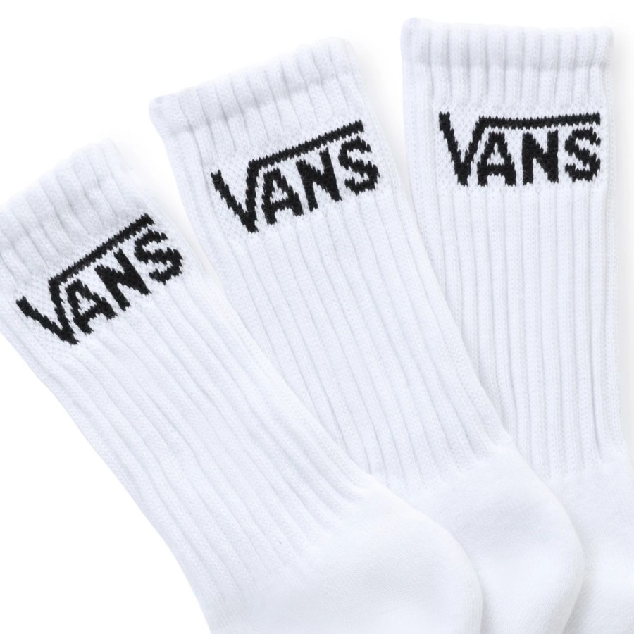 Kinder VANS Socken | Kinder Classic Crew Socken 25,6-31 (3 Paar) Weis