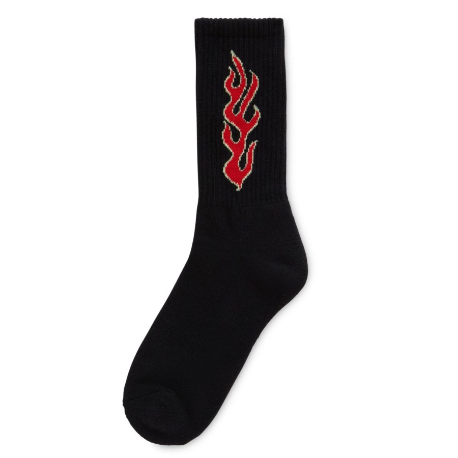 Kinder VANS Socken | Kinder Up In Flames Vans Crew Socken (1 Paar) Schwarz