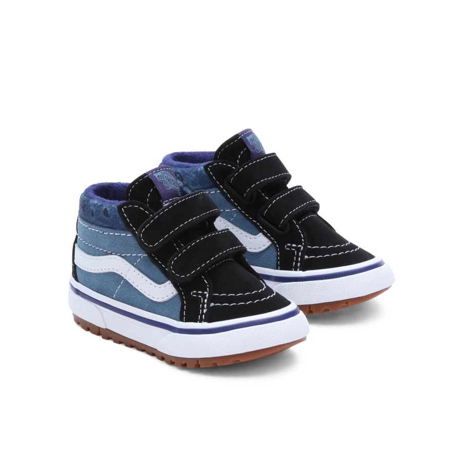 Kinder VANS Mte Schuhe | Kleinkinder Paisley Sk8-Mid Reissue Mte-1 Schuhe Mit Klettverschluss (1-4 Jahre) Blau, Schwarz