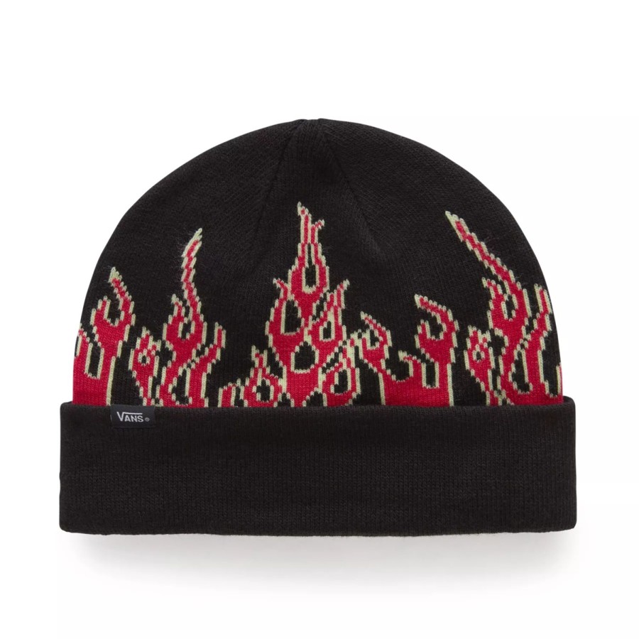 Kinder VANS Caps & Mutzen | Kinder Up In Flames Beanie Schwarz