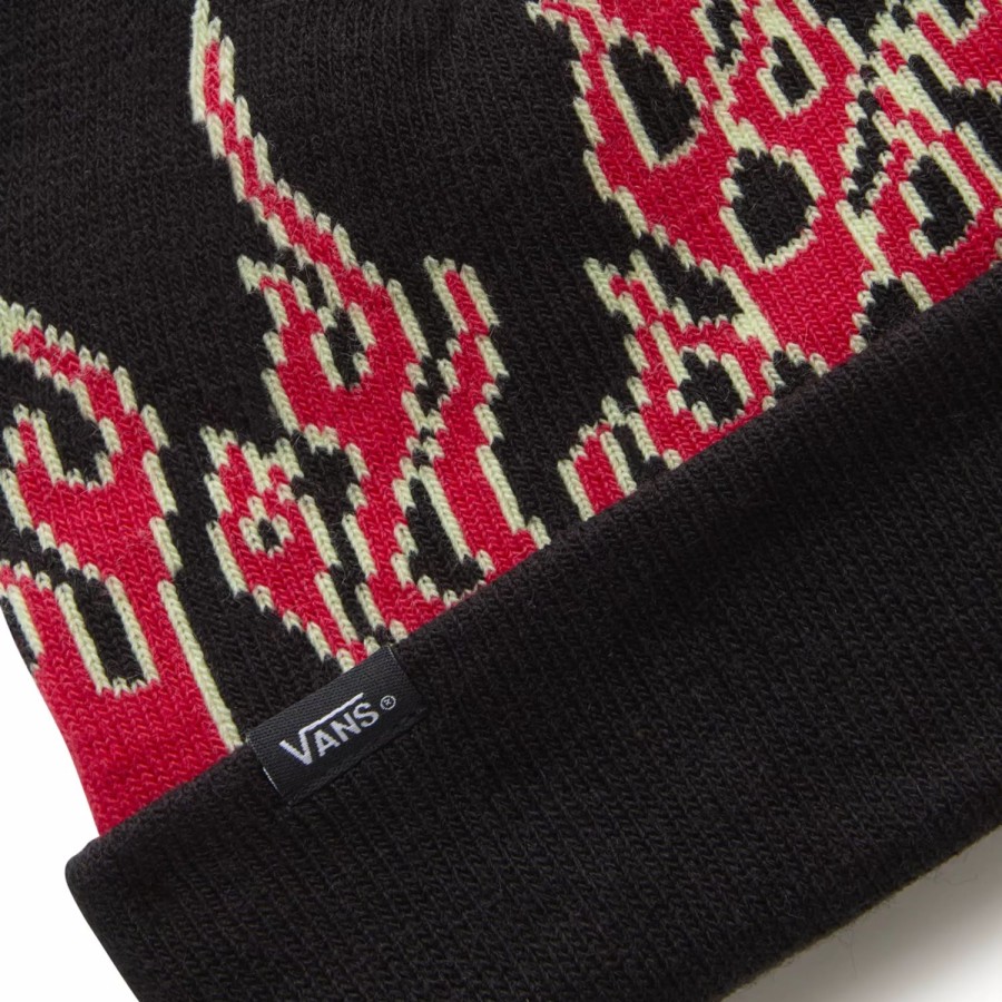 Kinder VANS Caps & Mutzen | Kinder Up In Flames Beanie Schwarz