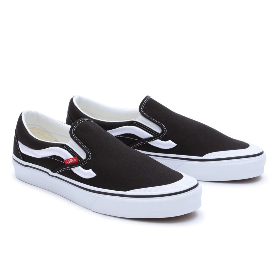 Herren VANS Slip-On-Schuhe | Classic Slip-On 138 Sidestripe Schuhe Schwarz