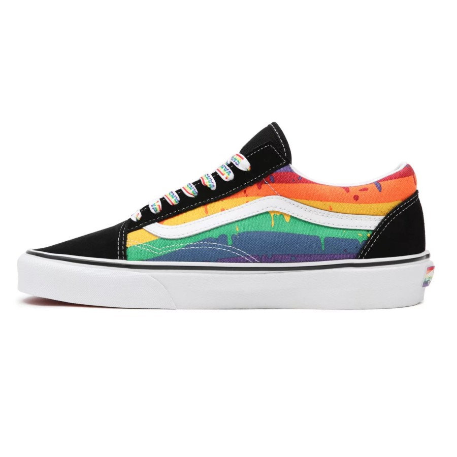 Herren VANS Classics | Rainbow Drip Old Skool Schuhe Schwarz, Multicolour