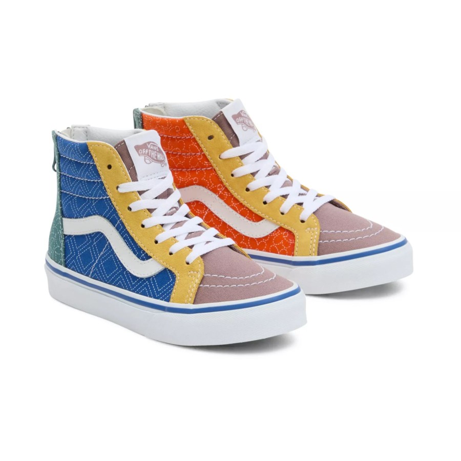 Kinder VANS Kinderschuhe (4-8 Jahre) | Kinder Quilt Sk8-Hi Zip Schuhe Mit Print (4-8 Jahre) Multicolour