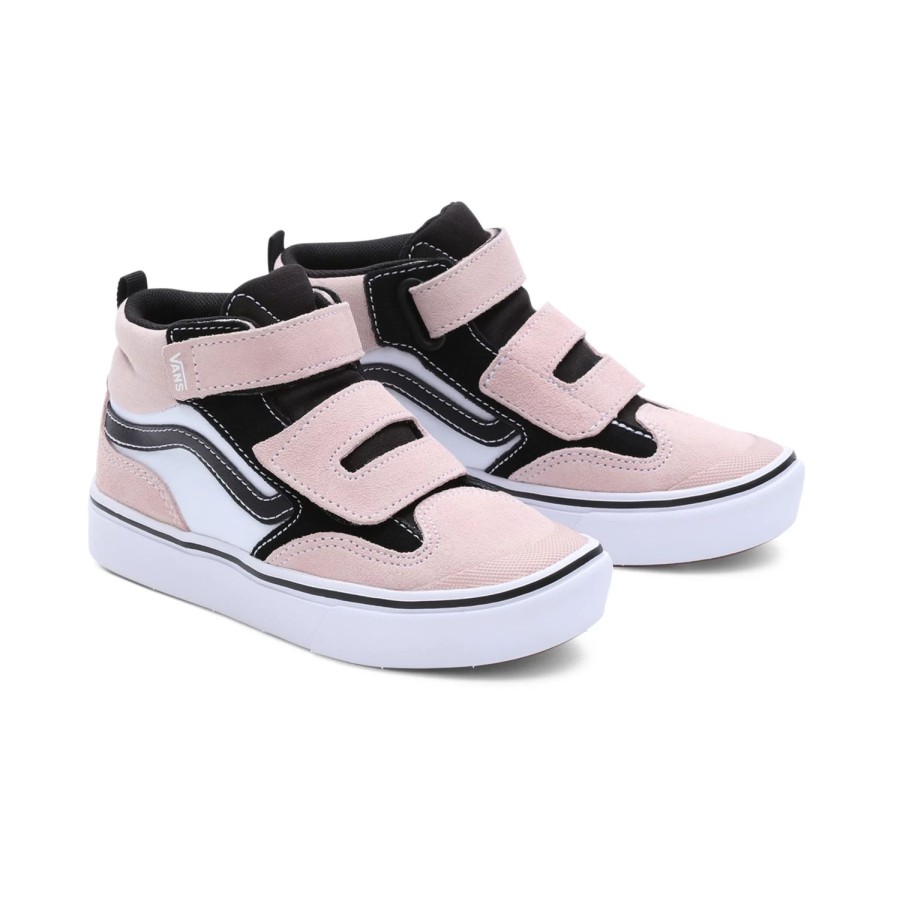 Kinder VANS Kinderschuhe (4-8 Jahre) | Kinder Comfycush New Skool Mid Schuhe Mit Klettverschluss (4-8 Jahre) Rosa