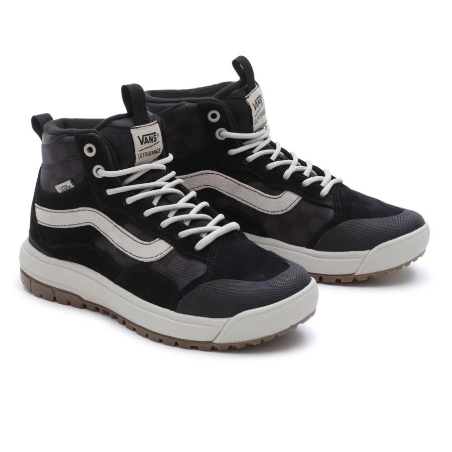 Herren VANS Ultrarange Schuhe | Tonal Checkerboard Ultrarange Exo Hi Mte-1 Schuhe Schwarz