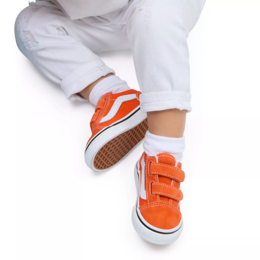 Kinder VANS Classics | Kleinkinder Old Skool Schuhe Mit Klettverschluss (1-4 Jahre) Orange