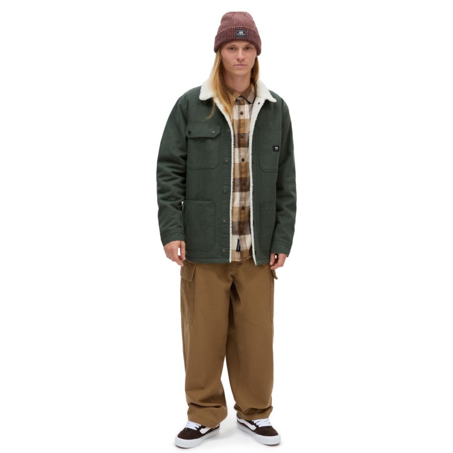 Herren VANS Jacken & Wendeparka | Drill Chore Mantel Sherpa Jacke Grun