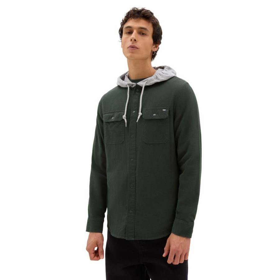 Herren VANS Hemden | Parkway Flanell-Langarmhemd Mit Kapuze Grun