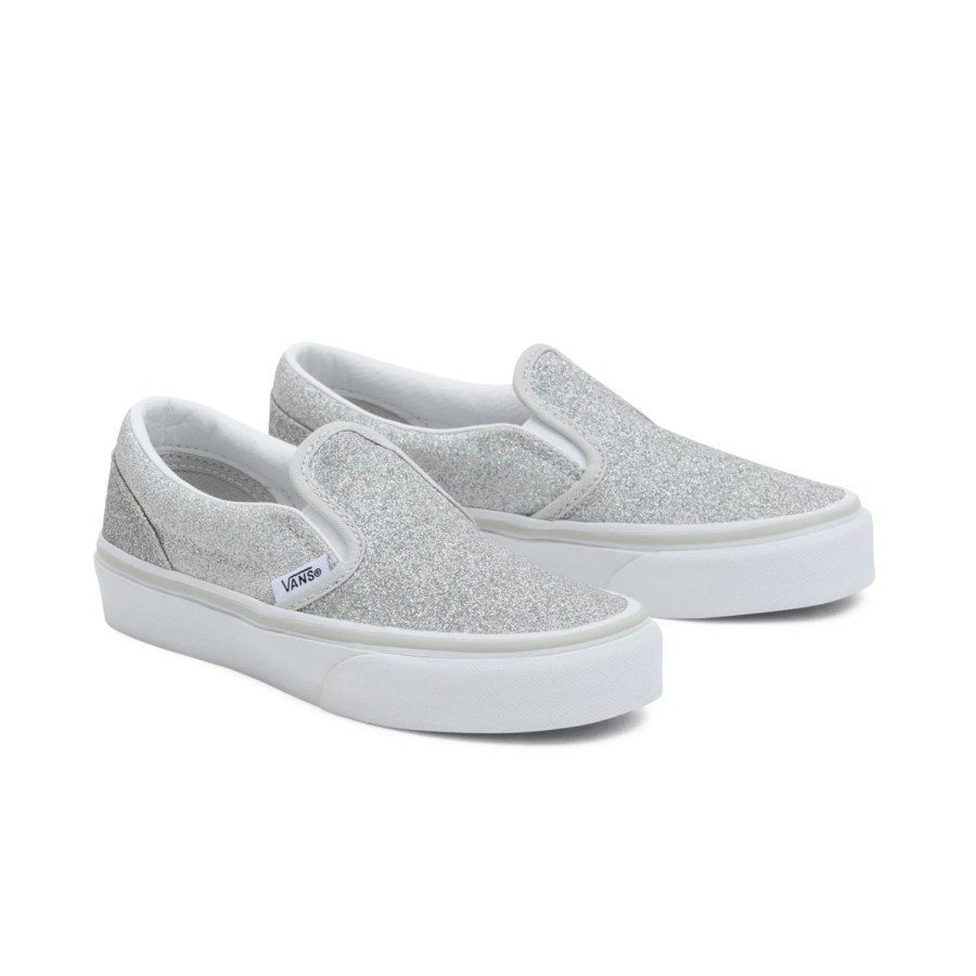 Kinder VANS Kinderschuhe (4-8 Jahre) | Kinder Classic Slip-On Glitter Schuhe (4-8 Jahre) Grau