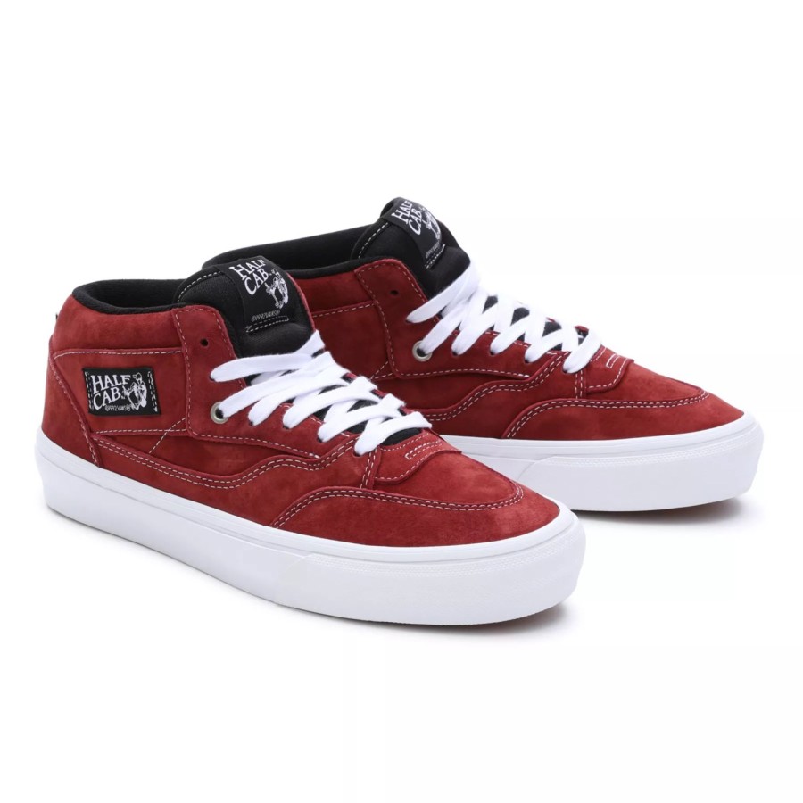 Herren VANS Skateschuhe | Skate Half Cab '92 Schuhe Aus Schweinswildleder Rot