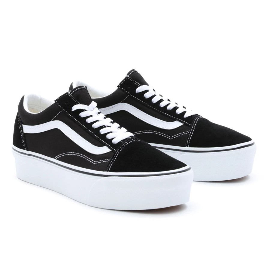 Damen VANS Low-Top Sneaker | Old Skool Stackform Schuhe Schwarz