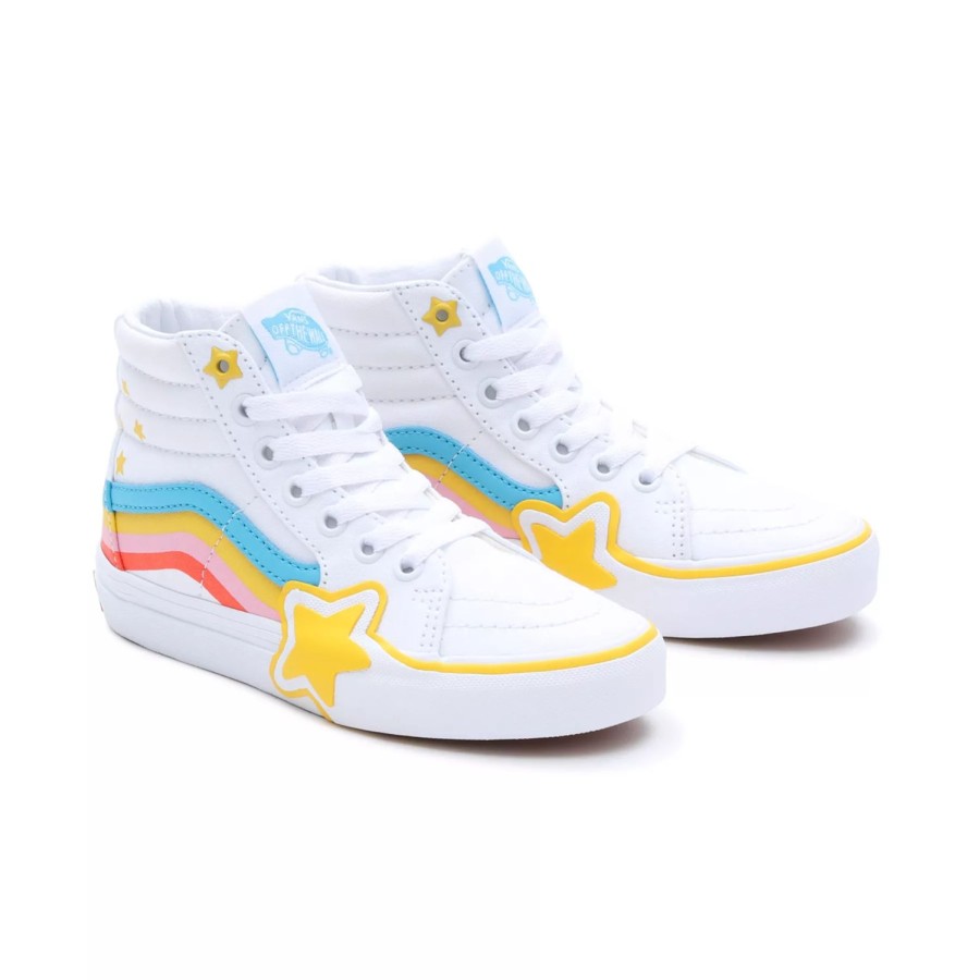 Kinder VANS Kleinkinder-Schuhe (1-4 Jahre) | Kinder Sk8-Hi Rainbow Star Schuhe (4-8 Jahre) Weis