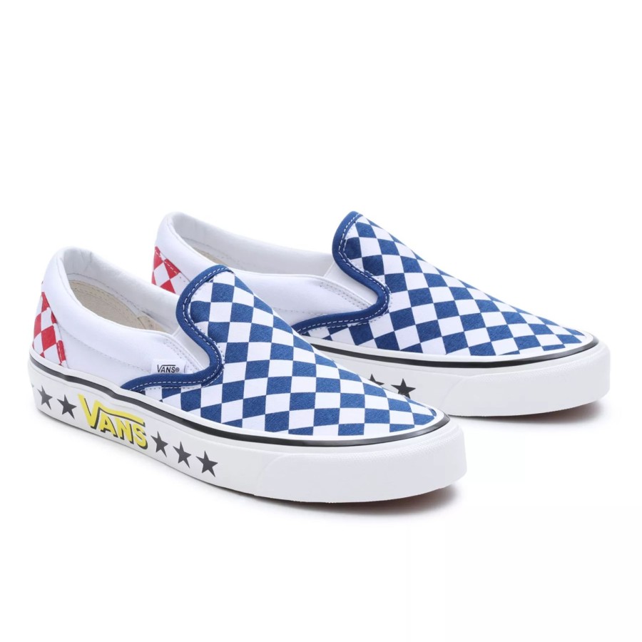 Herren VANS Slip-On-Schuhe | Diamond Check Classic Slip-On 98 Dx Schuhe Blau