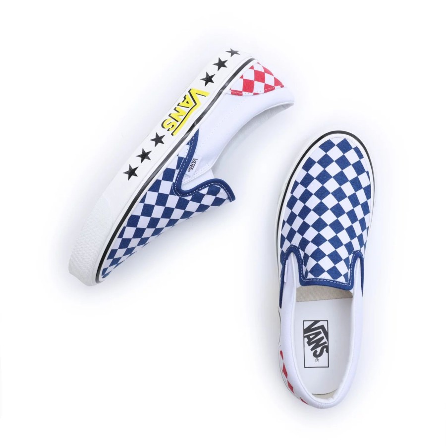 Herren VANS Slip-On-Schuhe | Diamond Check Classic Slip-On 98 Dx Schuhe Blau