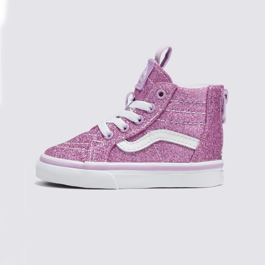 Kinder VANS Easy On, Easy Off | Kleinkinder Glitter Sk8-Hi Zip Schuhe (1-4 Jahre) Violett