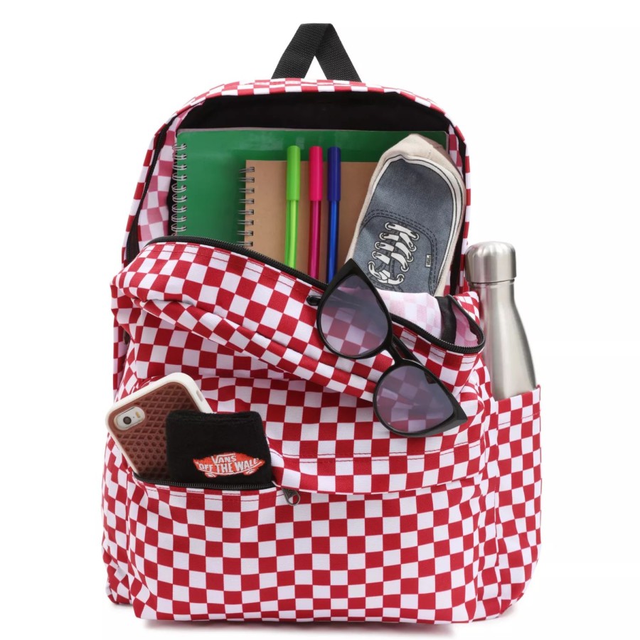 Damen VANS Taschen & Rucksacke | Old Skool Check Rucksack Rot