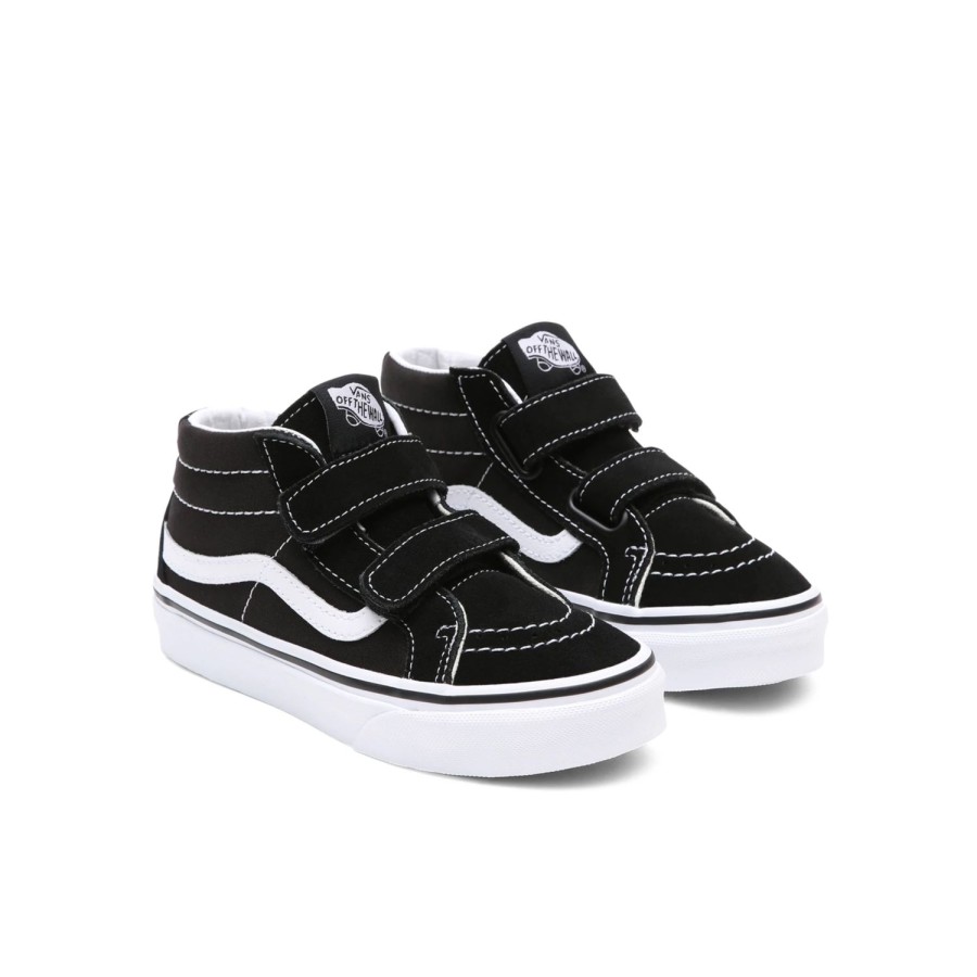 Kinder VANS Kinderschuhe (4-8 Jahre) | Kinder Sk8-Mid Reissue Schuhe Mit Klettverschluss (4-8 Jahre) Schwarz