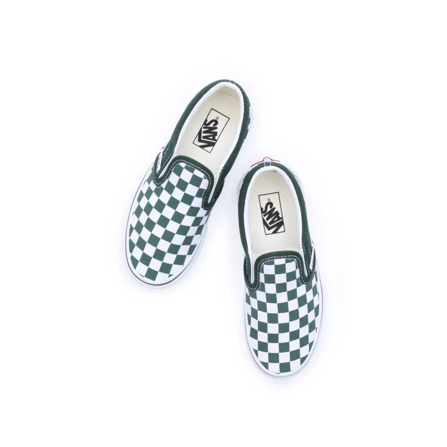 Kinder VANS Classics | Kinder Checkerboard Classic Slip-On Schuhe (4-8 Jahre) Grun