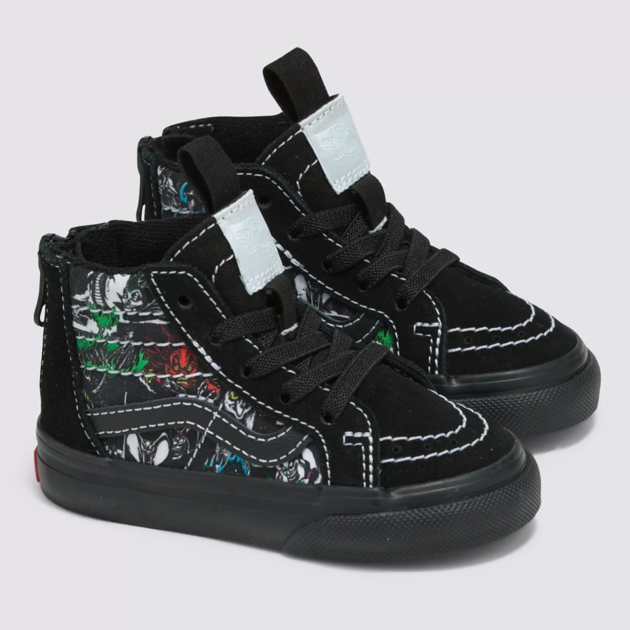 Kinder VANS Kleinkinder-Schuhe (1-4 Jahre) | Kleinkinder Disney X Vans Sk8-Hi Zip Schuhe (1-4 Jahre) Multicolour