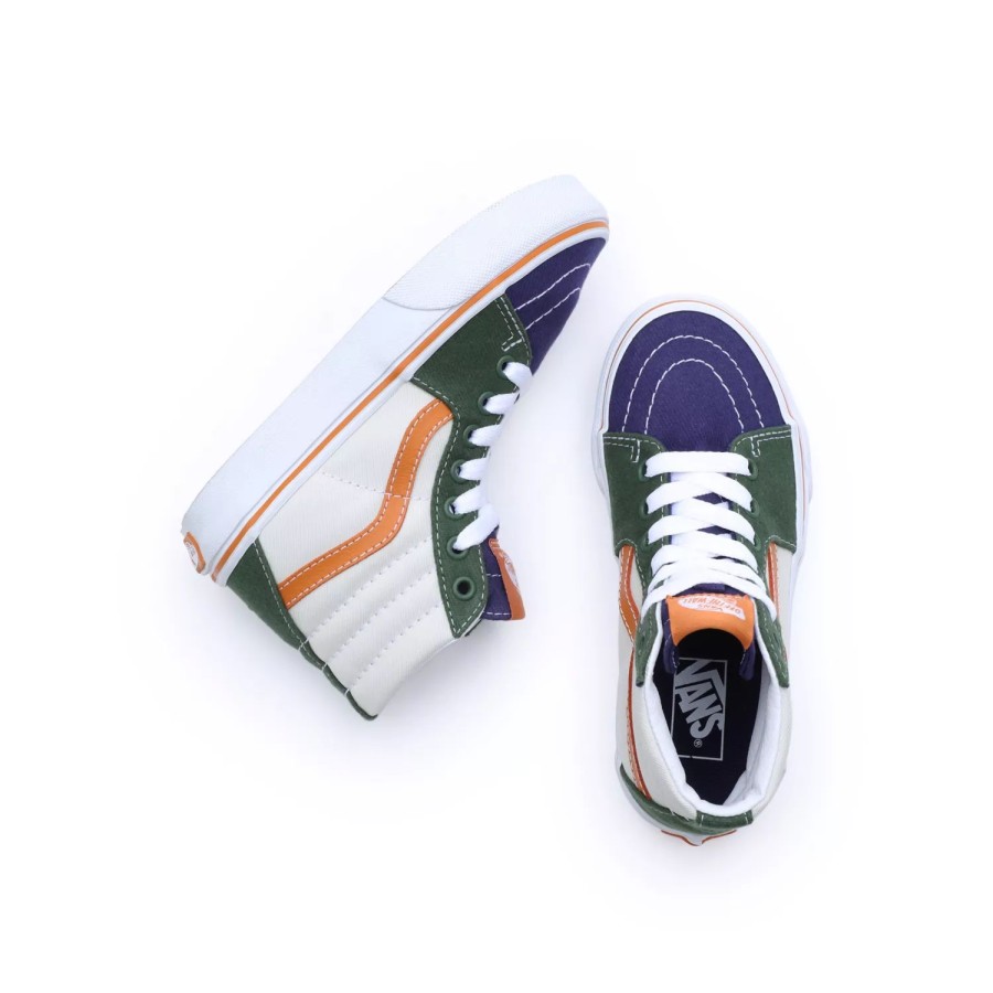 Kinder VANS Kinderschuhe (4-8 Jahre) | Kinder Twill Block Sk8-Hi Schuhe (4-8 Jahre) Multicolour