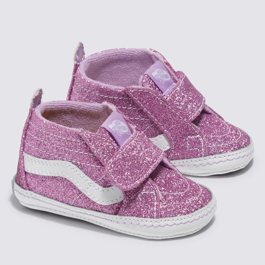 Kinder VANS Easy On, Easy Off | Kleinkinder Sk8-Hi Crib Glitzerschuhe (0-1 Jahre) Violett