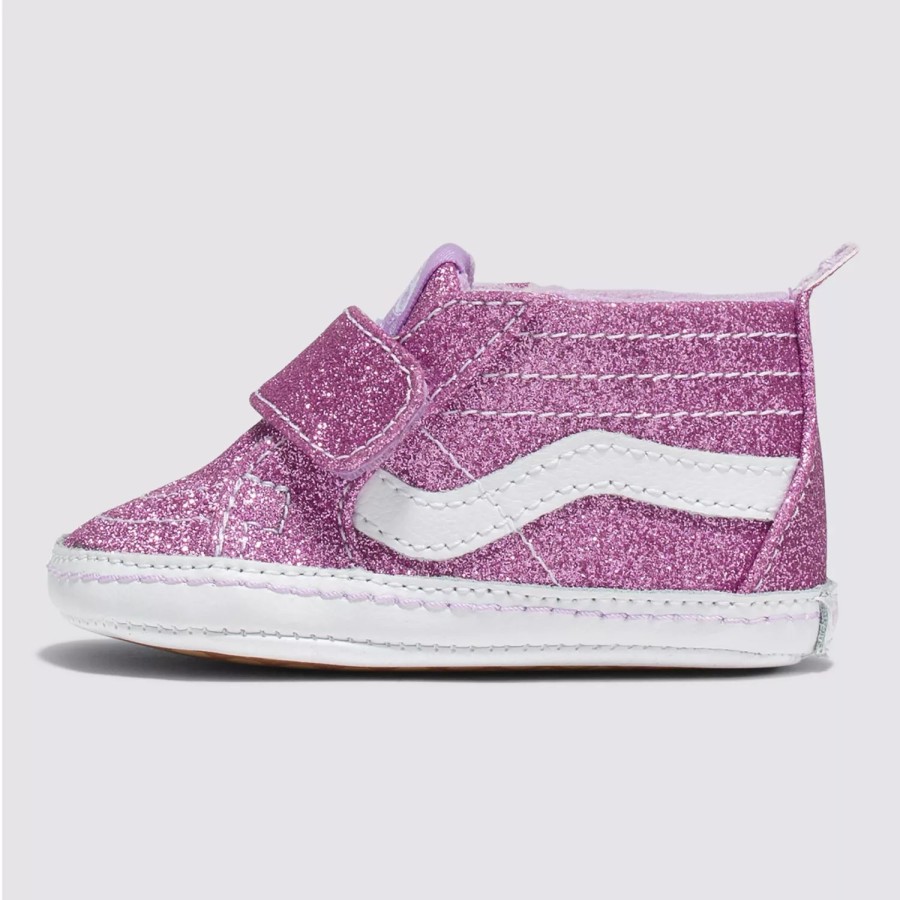 Kinder VANS Easy On, Easy Off | Kleinkinder Sk8-Hi Crib Glitzerschuhe (0-1 Jahre) Violett