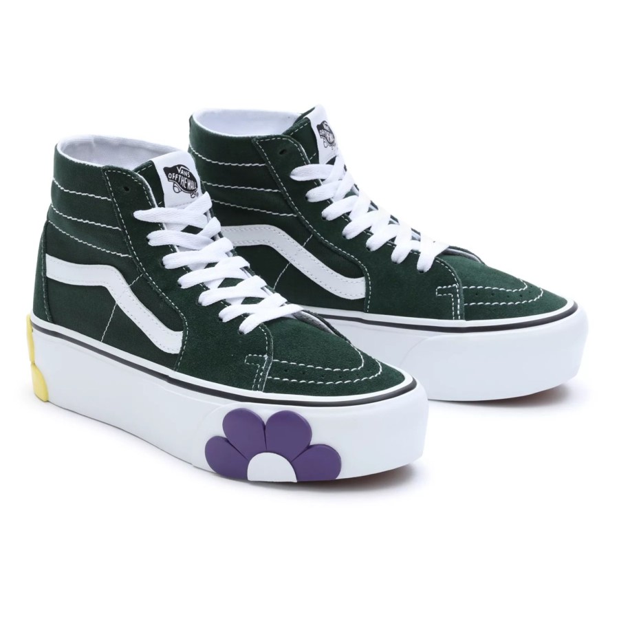 Damen VANS Plateauschuhe | Sk8-Hi Tapered Stackform Osf Schuhe Grun, Grau