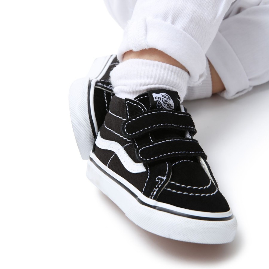 Kinder VANS Kleinkinder-Schuhe (1-4 Jahre) | Kleinkinder Sk8-Mid Reissue Schuhe Mit Klettverschluss (1-4 Jahre) Schwarz