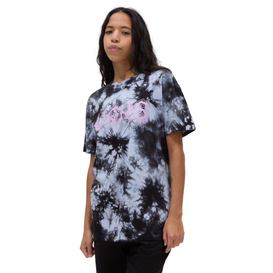 Damen VANS T-Shirts & Oberteile | Manic Type Oversized T-Shirt Schwarz, Violett