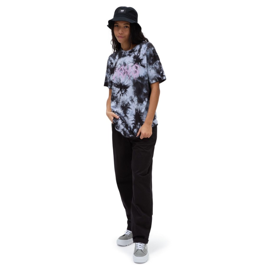 Damen VANS T-Shirts & Oberteile | Manic Type Oversized T-Shirt Schwarz, Violett