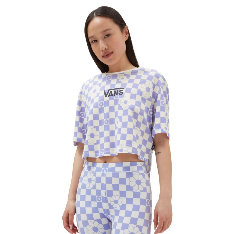 Damen VANS T-Shirts & Oberteile | Floral Checker Crop T-Shirt Violett