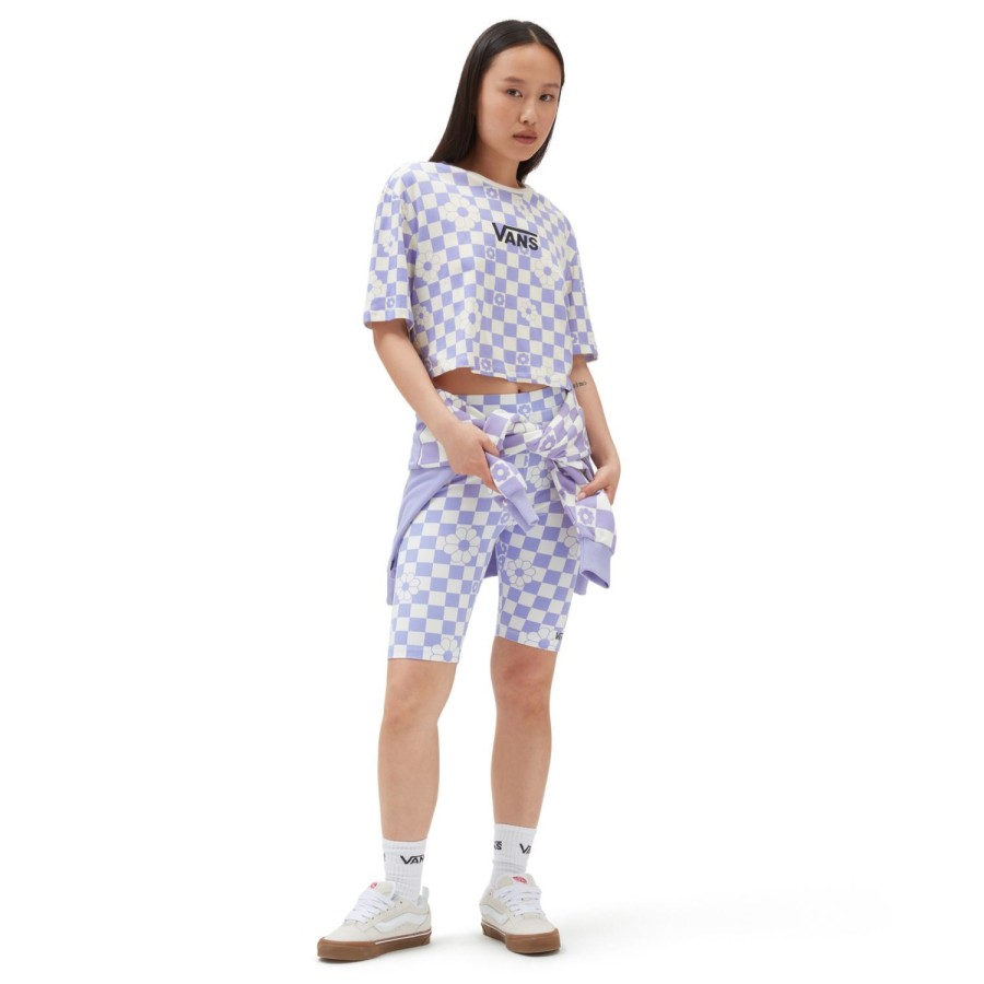 Damen VANS T-Shirts & Oberteile | Floral Checker Crop T-Shirt Violett