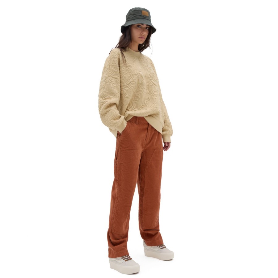 Damen VANS Kapuzenpullover & Pullover | Skate Maze Crew Sweatshirt Beige