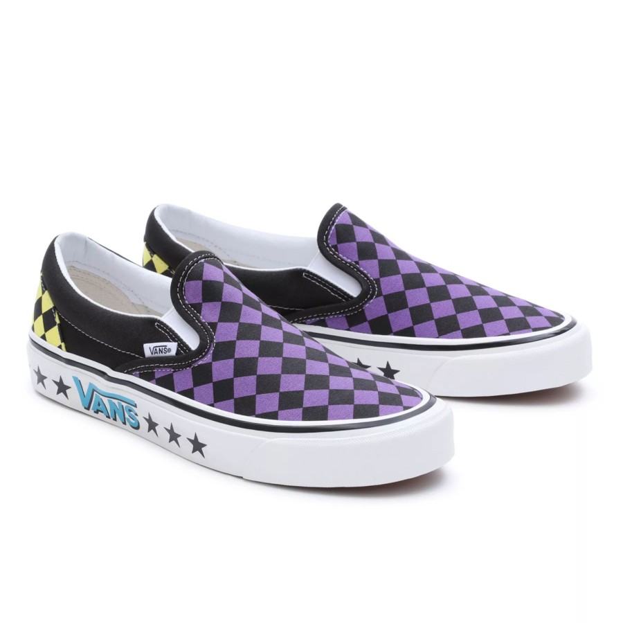 Herren VANS Slip-On-Schuhe | Diamond Check Classic Slip-On 98 Dx Schuhe Violett