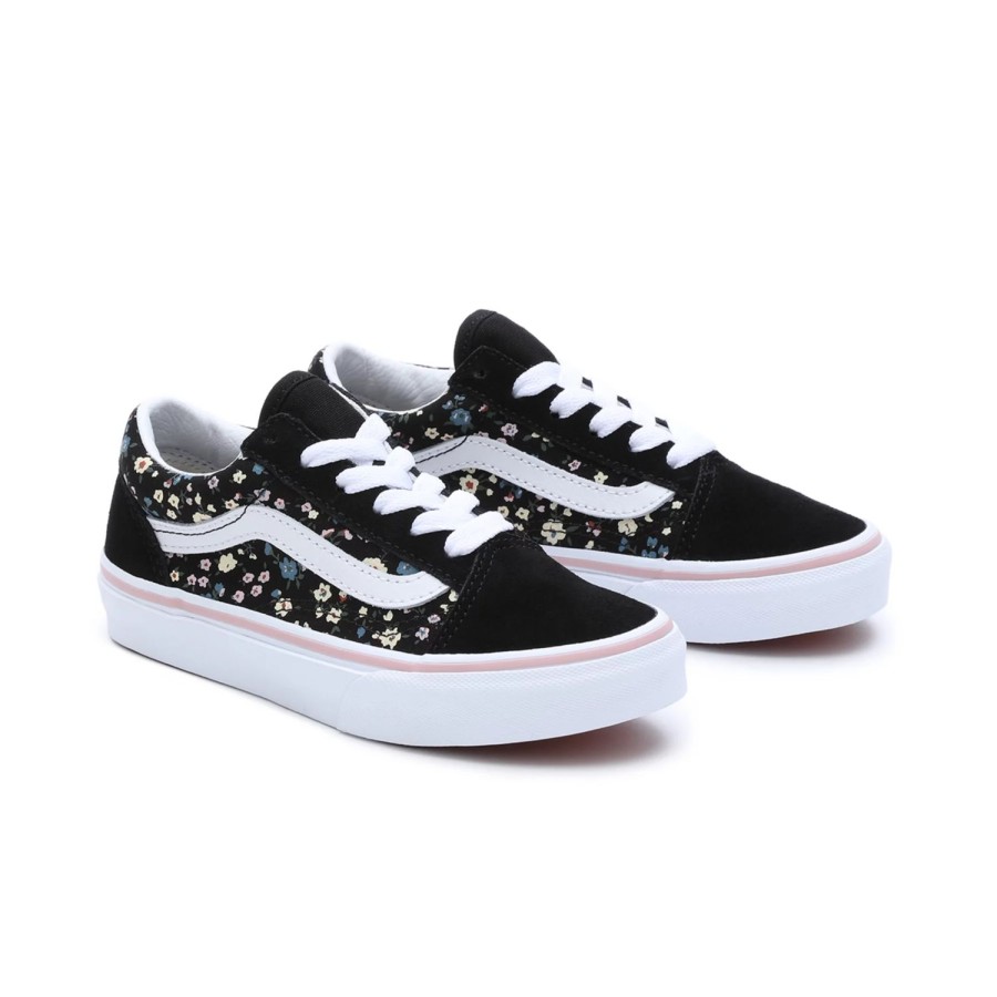 Kinder VANS Kinderschuhe (4-8 Jahre) | Kinder Floral Old Skool Schuhe (4-8 Jahre) Schwarz