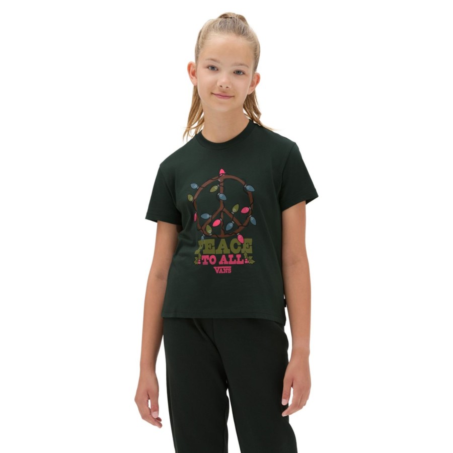 Kinder VANS Madchen-Bekleidung (8-14+) | Madchen Peace Lit Rundhals-Sweatshirt (8-14 Jahre) Grun