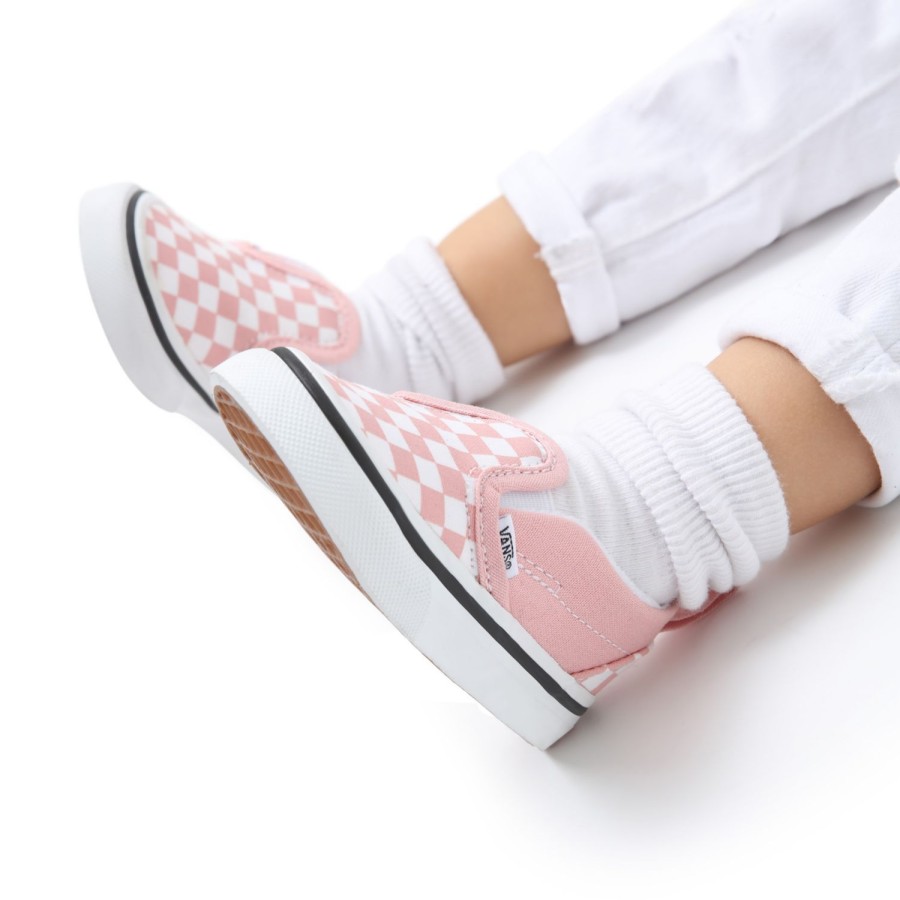 Kinder VANS Easy On, Easy Off | Kleinkinder Checkerboard Slip-On V Schuhe (1-4 Jahre) Rosa