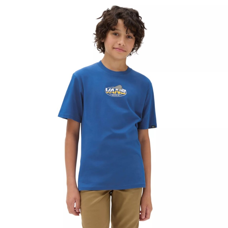 Kinder VANS Jungen-Bekleidung (8-14+) | Jungen Sk8 Shape T-Shirt (8-14 Jahre) Blau